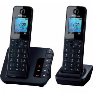 Р/Телефон Dect Panasonic KX-TGH222RUB черный (труб. в компл.:2шт) автооветчик АОН
