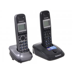 Р/Телефон Dect Panasonic KX-TG2512RU2 титан (труб. в компл.:2шт) АОН